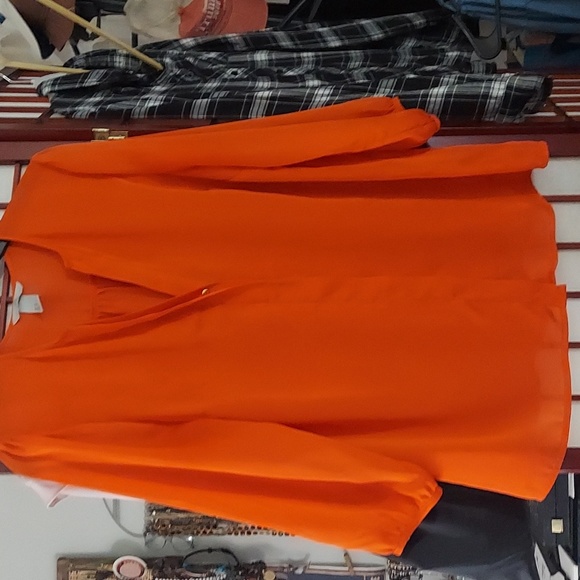 H&M Women's Button down semi-sheer L/S Blouse Sz L - Picture 3 of 8